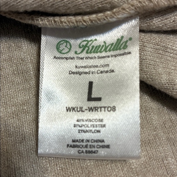 Kuwalla Ribbed Beige Tank Top Size L NWT - Picture 9 of 9